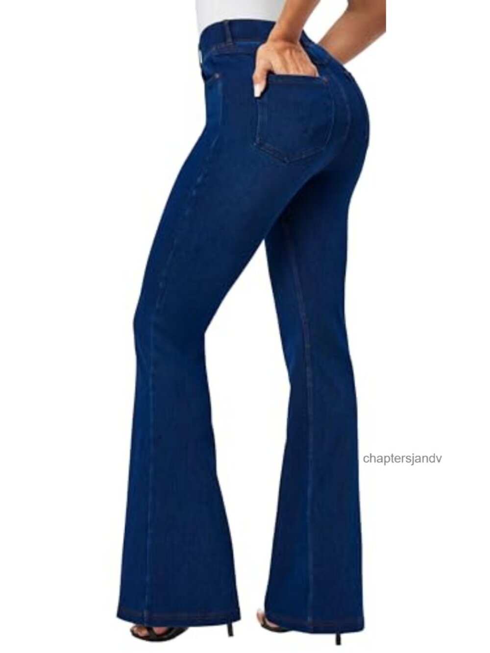 Stretchy Bell Bottom Jeans Pull On Bootcut Flare Jeggings 4 Pockets